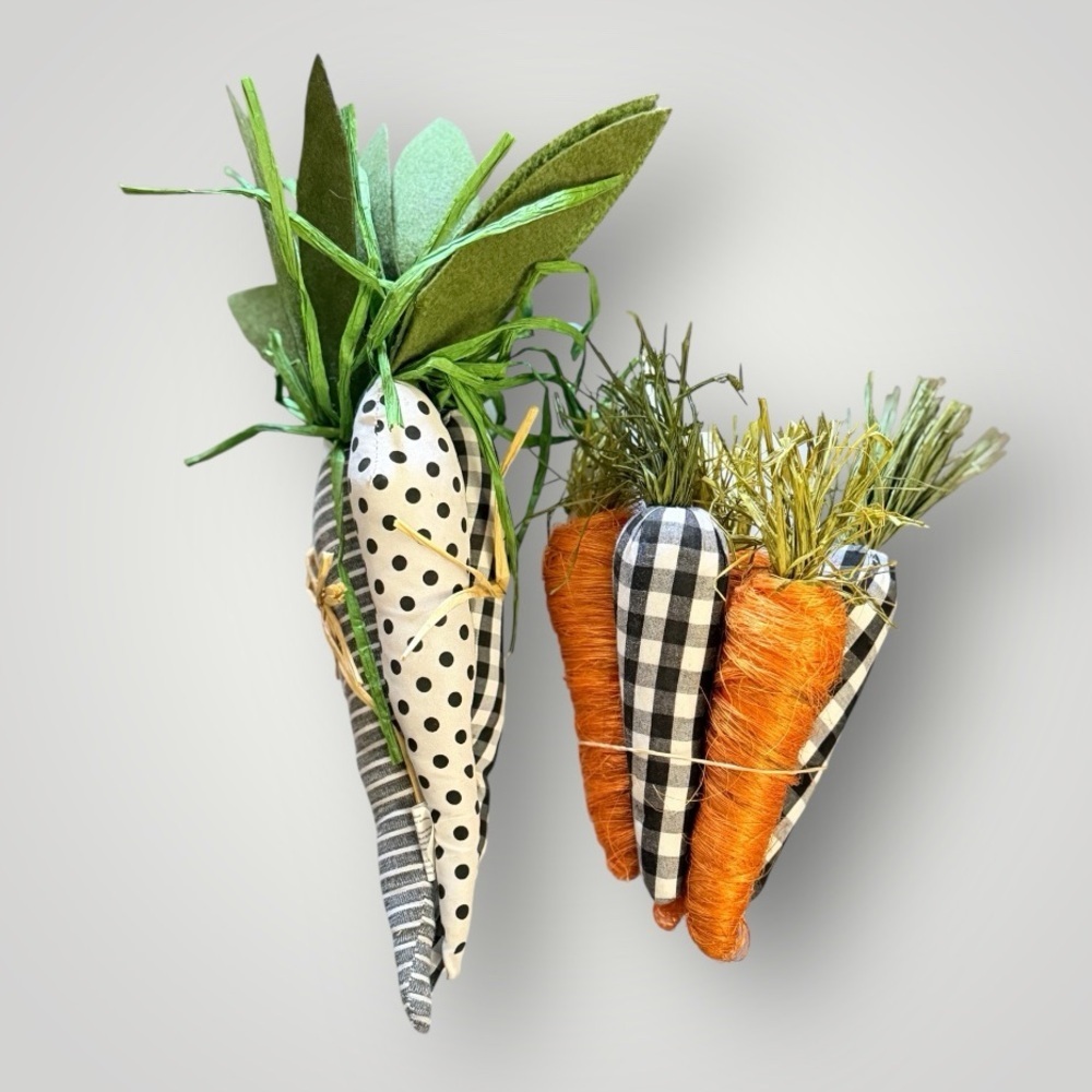 Bundle of Black & White Buffalo Check/Orange Carrots Farmhouse//Easter/Spring - Picture 2 of 2